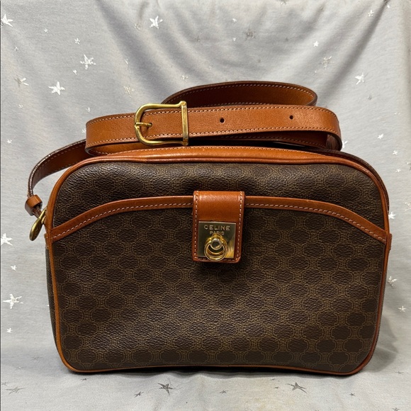 Celine M11 Macadam Brown Double Zip Bag - Picture 1 of 10